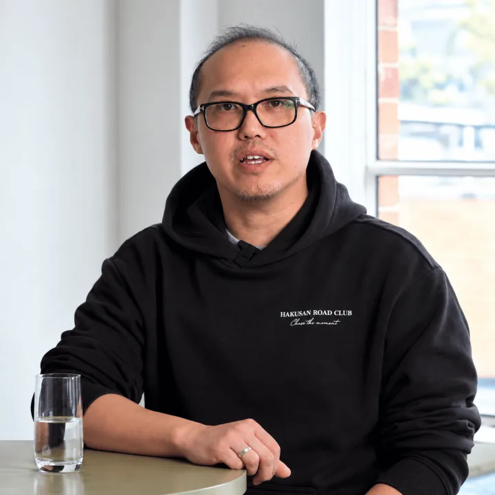 Rio Budiman, founder of Nueco, talking about AI Pathfinder